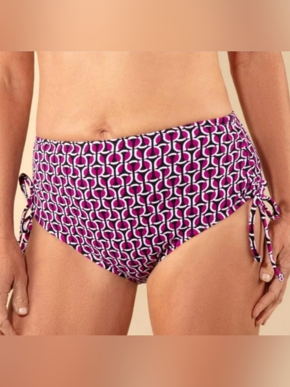 Lands’ End Swim Suit Bottoms w/Side Ties, Size Small